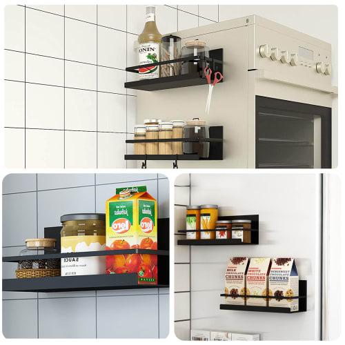 Magnetic Rack for Refrigerators, Kitchen Rack, Bathroom Rack, Spice Rack, Shelf, Magnetic Storage, Refrigerator Rack, Washing Machine Storage, Set of