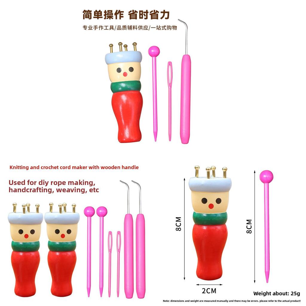 Diy Crochet Rope Maker With Wooden Handle For Handmade Cord Crafting