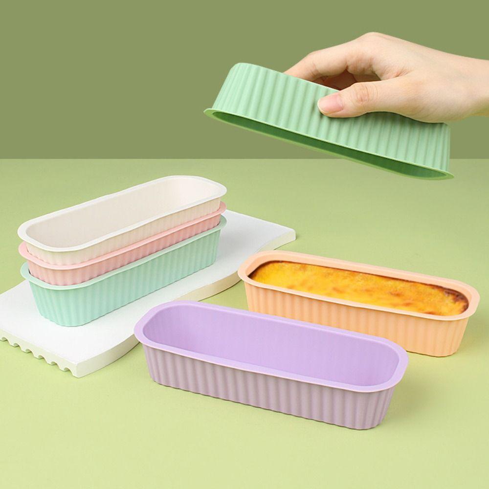 4Pcs DIY Air Fryer Silicone Bread Pans Non-Stick Toast Loaf Baking Tray Brownie Mould Bakery