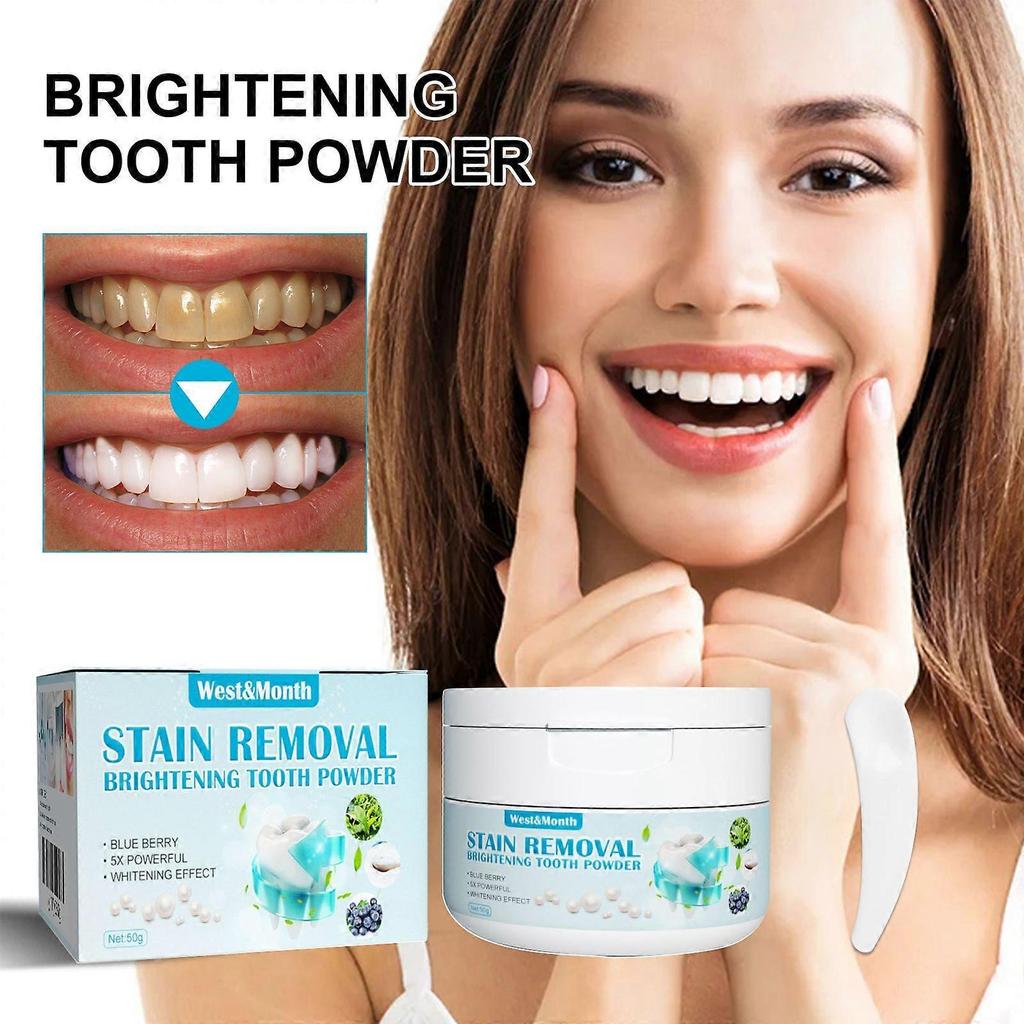 Brightening Tooth Powder, Pearl Brightening White Fresh Breath Removal Yellow Tooth Washing Powder