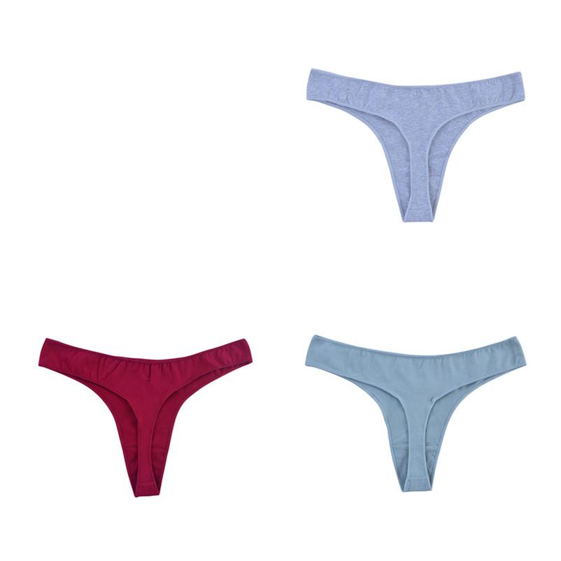 3PCS Women's Sexy Panties G-String Fashion Underwear Breathable Thongs Ladies Intimates Lingerie Thong Low Waist Briefs