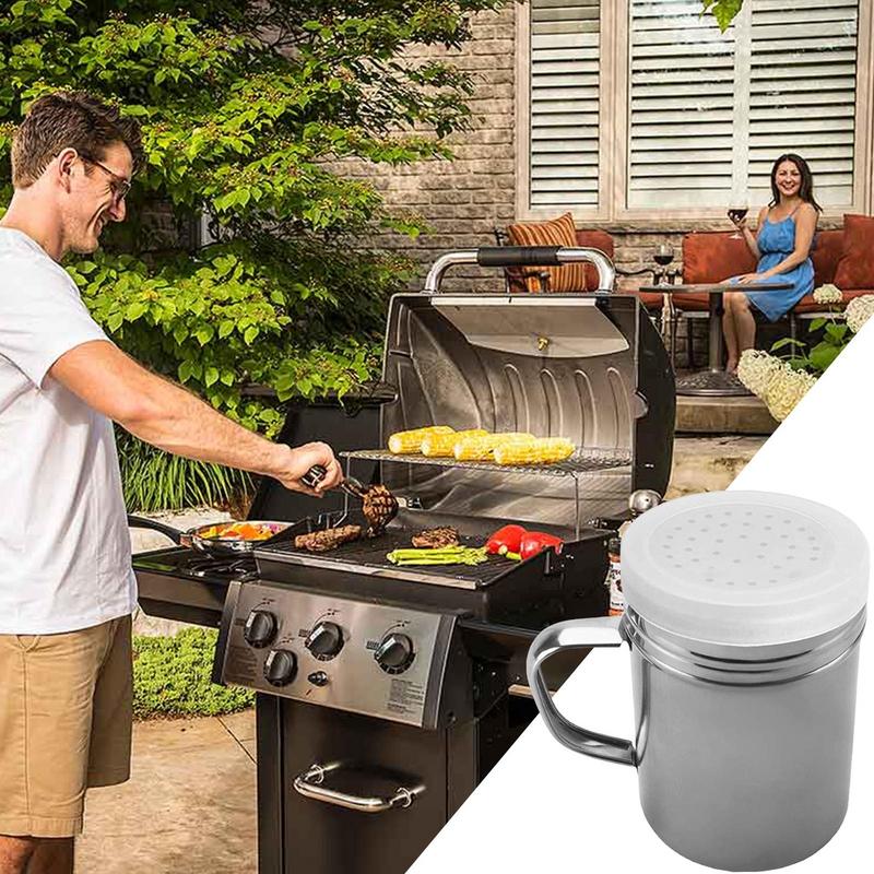 Metal Salt Shaker Salt Pepper Metal Dredge Stainless Steel Seasonings Shakers Rustproof Fine Mesh Dredges Versatile Condiment