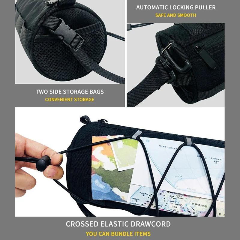 Bike Handlebar Bag Bicycle Front Frame Storage Roll Bag Mountain Road Bike Commuter Shoulder Bag Professional Cycling Accessory