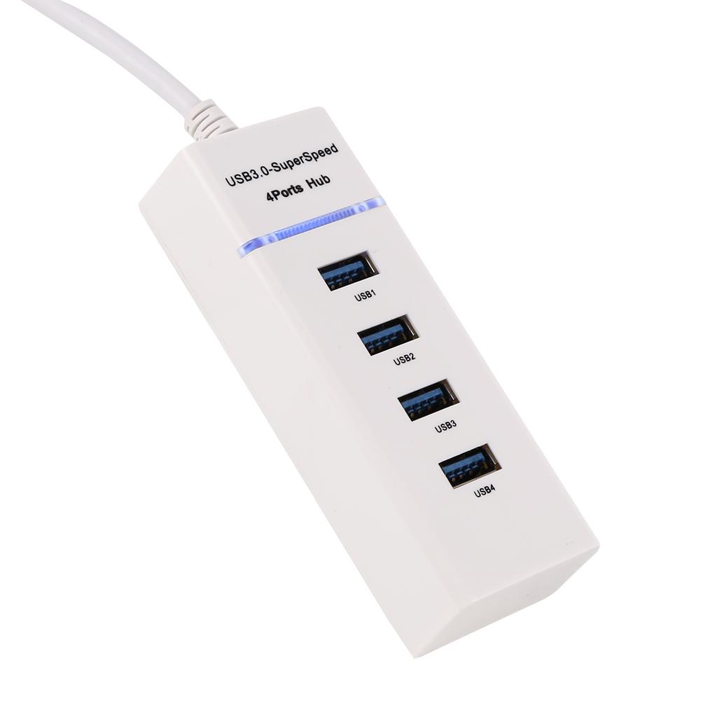 High Speed 4 Port USB 3.0 Hub Converter Adapter Portable Extender for   Card Reader Black