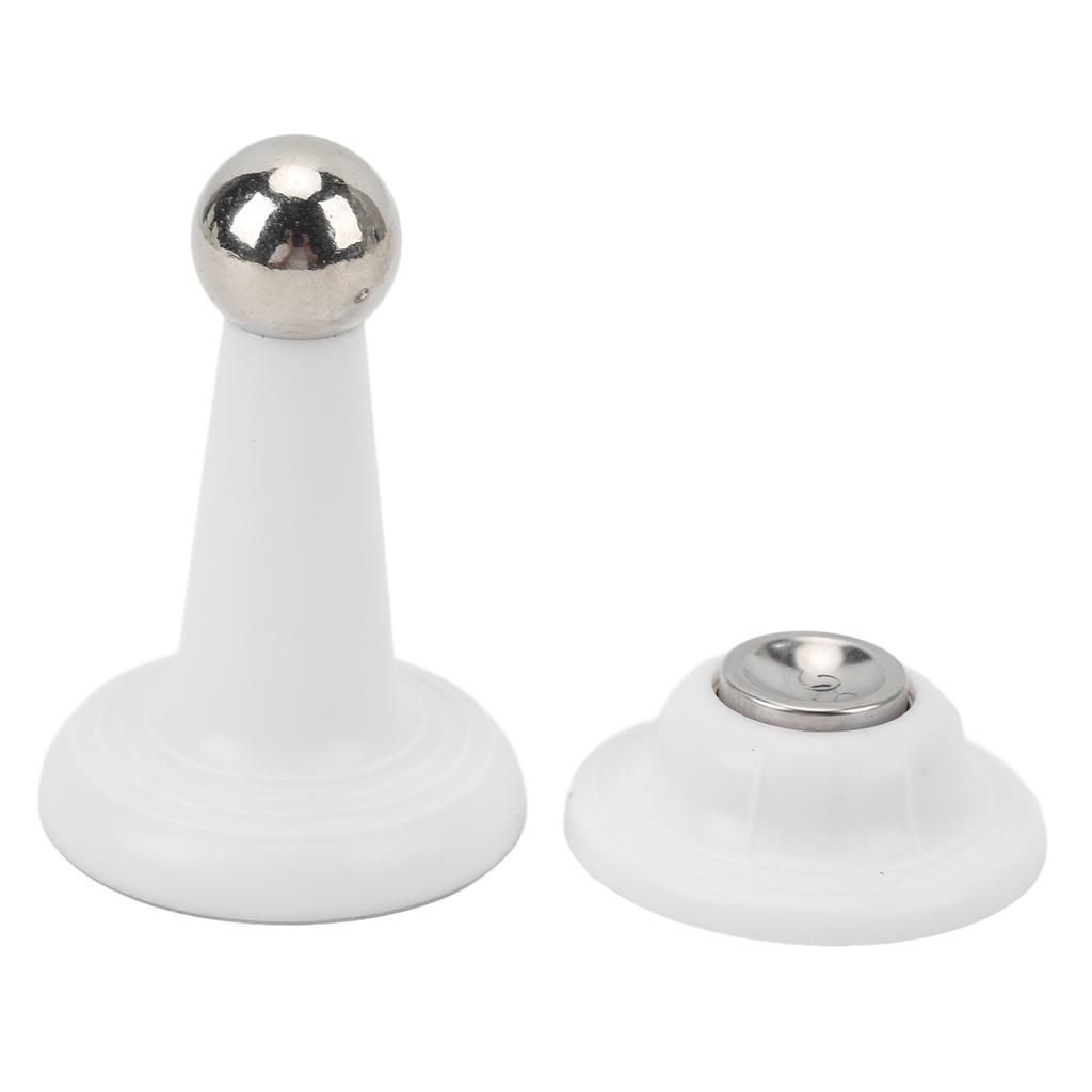 1 Pair RV Door Holder Silent Stainless Steel Magnetic Baggage Door Catch for Motorhome Travel Trailers Camper White