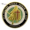 Armor of God Coin 1.57" Diameter Metal Souvenir Coin Put on The Whole Armor of God Double-Sided Armored Soldier Challenge Coin for Military Church