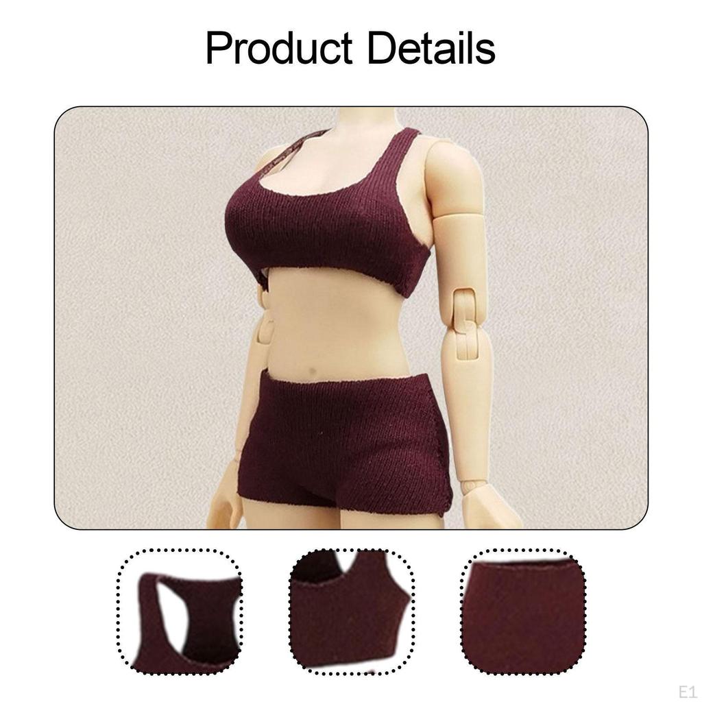Sportweste Shorts Set im Maßstab 1/12 für Figurenkörper Miniatur BH und trendig beweglich