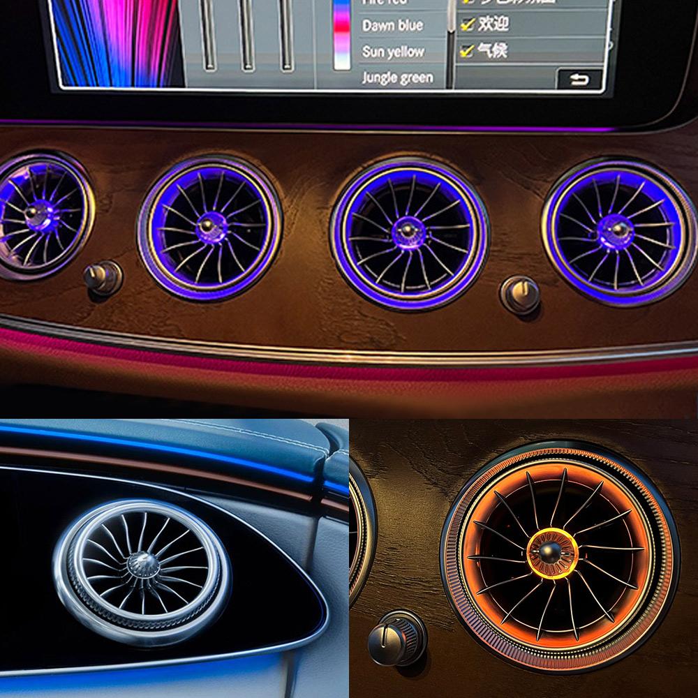 For Mercedes Benz E-Class W213 E200 E220d 2016-2025 Led Turbine Nozzle 64 Colors Outlet Turbo Ambient Light Interior Air Vent