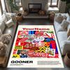 Arsenal Personalized Name Area Rug Perfect for Game Room Balcony Playrooms Entryway Antislip Carpet Anime Office Decor Birthday/Christmas Gift