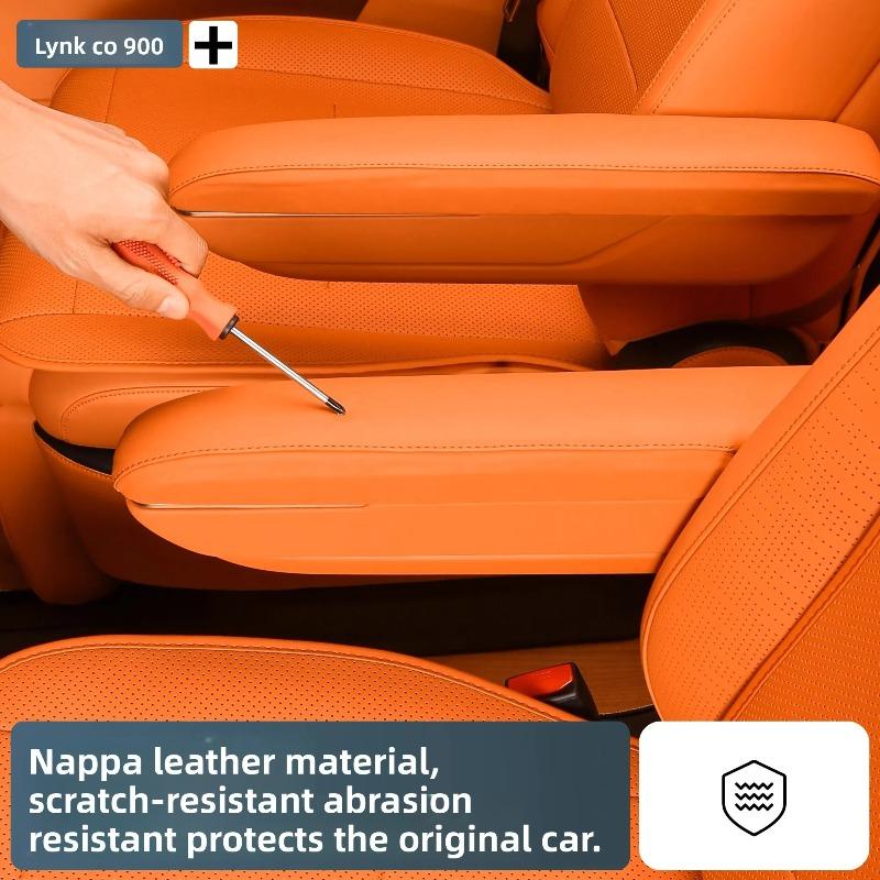 For Lynk & Co 900 2025 2026 Second Row Armrest Protective Cover Middle Row Odorless Leather Dirt Resistant and Wear-resistant