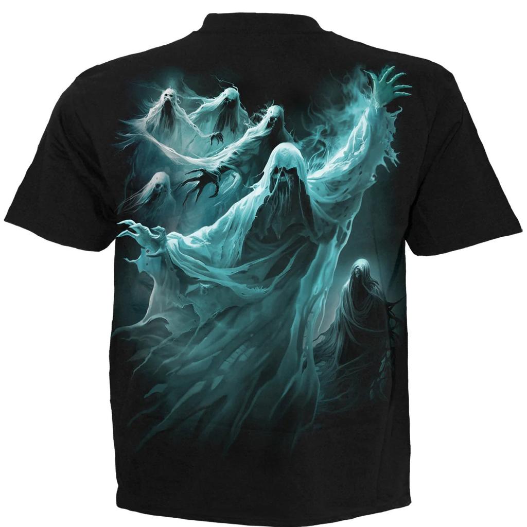 Spiral Direct Unisex Adult Ghost Skull Short-Sleeved T-Shirt