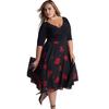 Women's Patchwork Swing Chiffon Dress Short Sleeve V Neck Midi Dress Plus Size Floral Wedding Guest Dress Summer Beach Flowy Sundress