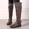 Women's Long Boots In Autumn and Winter, European and American Style, Low Heel, High Top Boots, Plus Size Women's Leather Boots