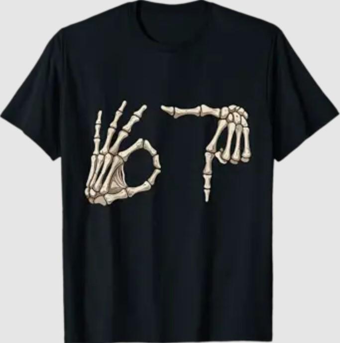 Six Seven 6 7 Meme 67 Skeleton Hand Halloween Costume T-Shirt Unisex T-Shirt S