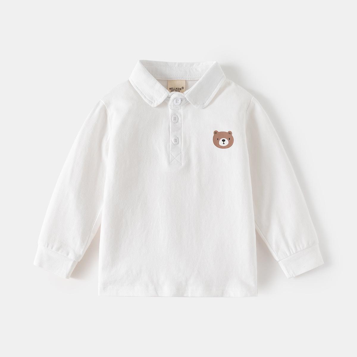 

Boys Long-Sleeve Polo Shirt - 2025 Spring Collection: Versatile Base Layer for Kids 130 cm белый