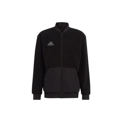 Logo Print Zip Long Sleeve Pilot Collar Jacket Men Jacket Black HL6920