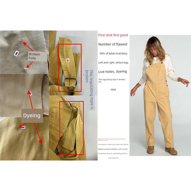 

Foreign Trade Original Order Bil * Labong Morning Casual Wide Leg Loose Straight Strap Overalls (Latte) 1323 Latte M