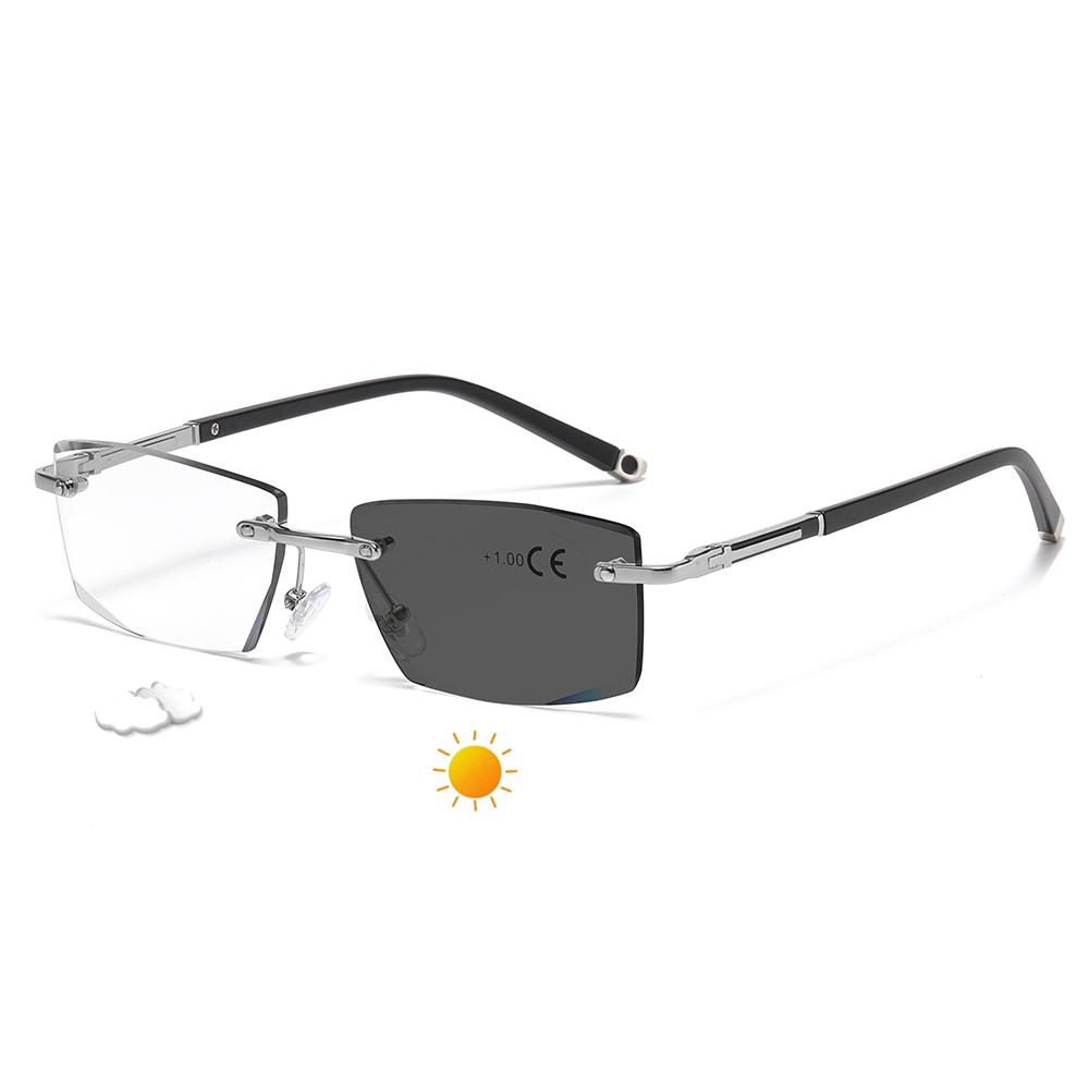 Бизнес Безрамочные Прогрессивные Мультифокальные Очки для Чтения Мужские Женские Фотохромные Очки с Защитой от Синего Света для Пресбиопии 1