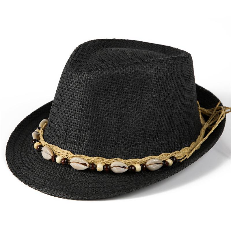 Top Hat Men'S Summer Outdoor Shade Sunscreen Hat Papyrus Shell Sun Hat Women'S Personality Fashion Trendy Hat Beach Hat