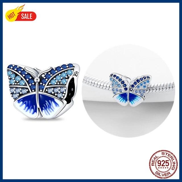 

100% стерлінгове срібло 925 проби Firefly Charms Evil Eye Air Ball Blue Charms FitНовий оригінальний браслет Виготовлення ювелірних виробів своїми руками