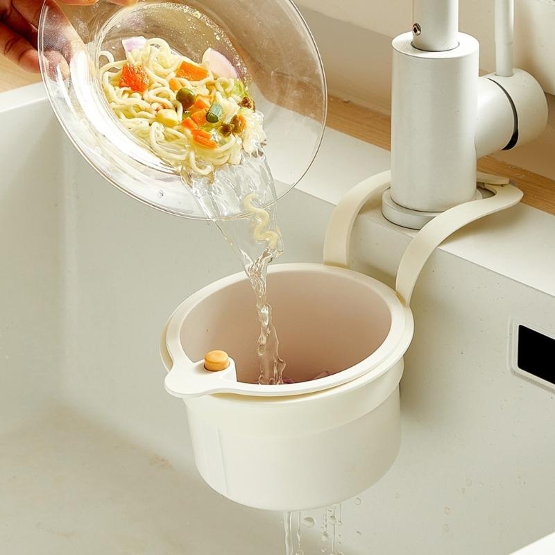 Space Efficient Sink Mounted Drying Rack ABS Plastic Easy Installation Hanging Organizers Vegetable Strainer Basket