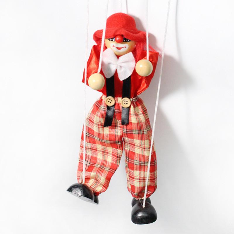 Children Marionette Clowns Shadow Doll Handicrafts Wooden Toys Kids Cute Gift