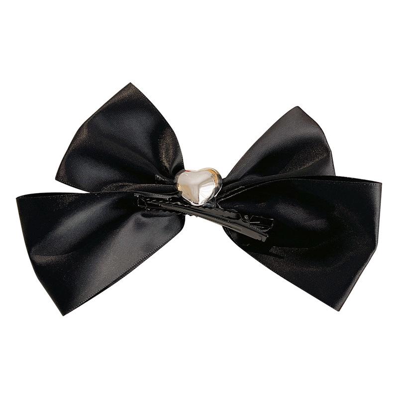Zhao Lusi Style 3D Bow Hairpin: Cute Korean Headdress with Love Pearl, Pure Handmade