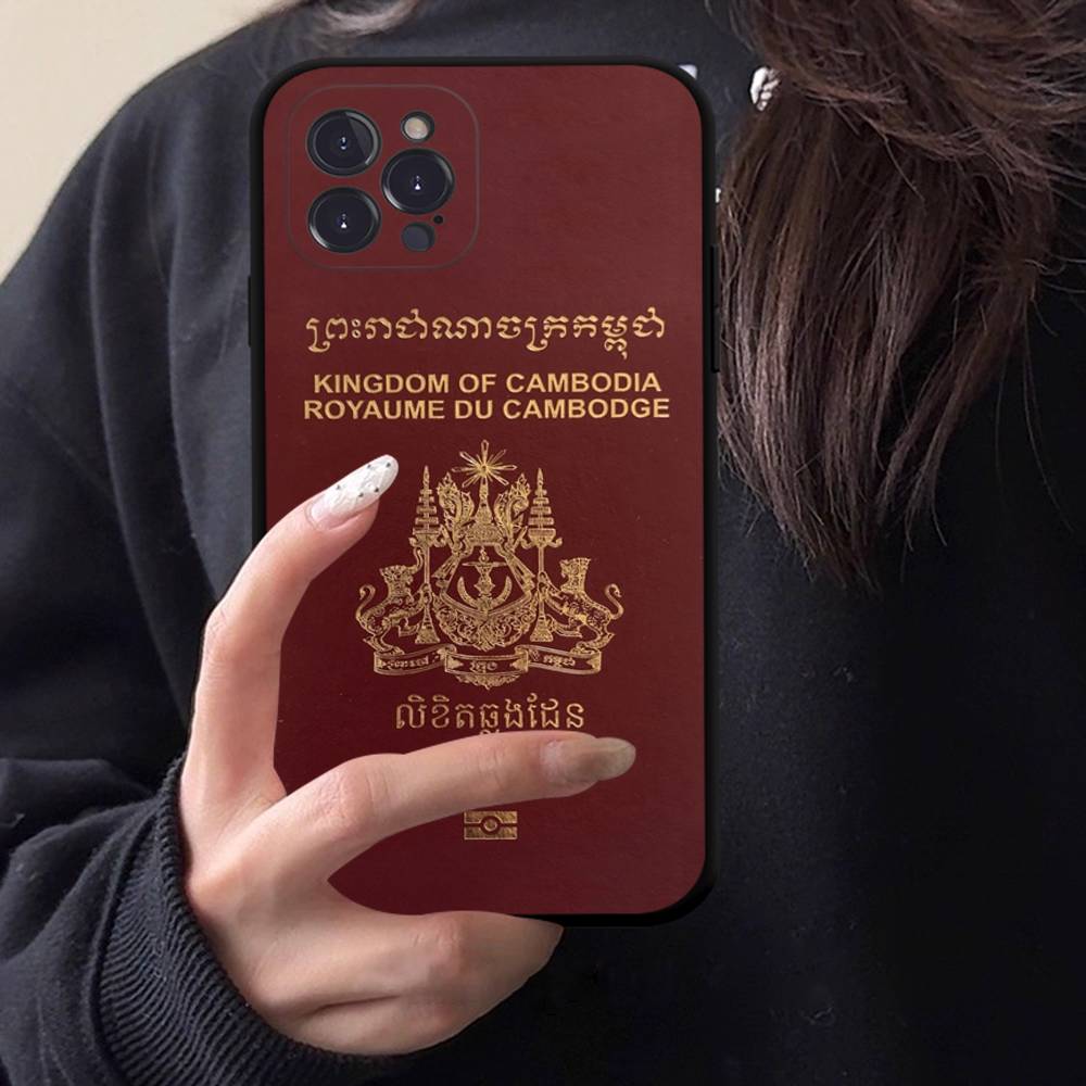 Cambodia Flag Black Matte Phone Case For iphone 17 Air 16 15 14 13 12 11 Pro Max Plus Back Cover TPU Soft Case
