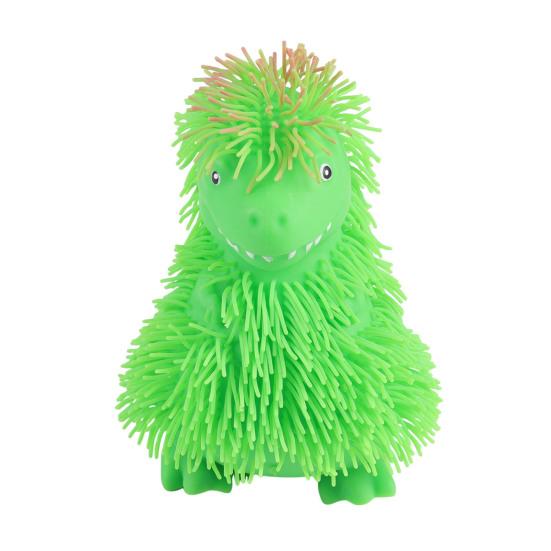 

Мультяшный динозавр, сжимаемая игрушка с длинными волосами, блестками, мягкая резина TPR, для снятия стресса, фиджет для детей, устойчивая к разрыву, визуальная стимуляция, снятие тревожности зелёный