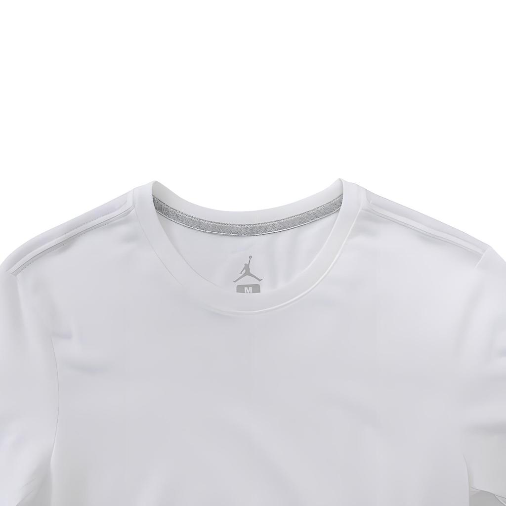 Jordan Slim Fit Cotton Crew Neck T-Shirt With Print Men Tops White AJ1159-100
