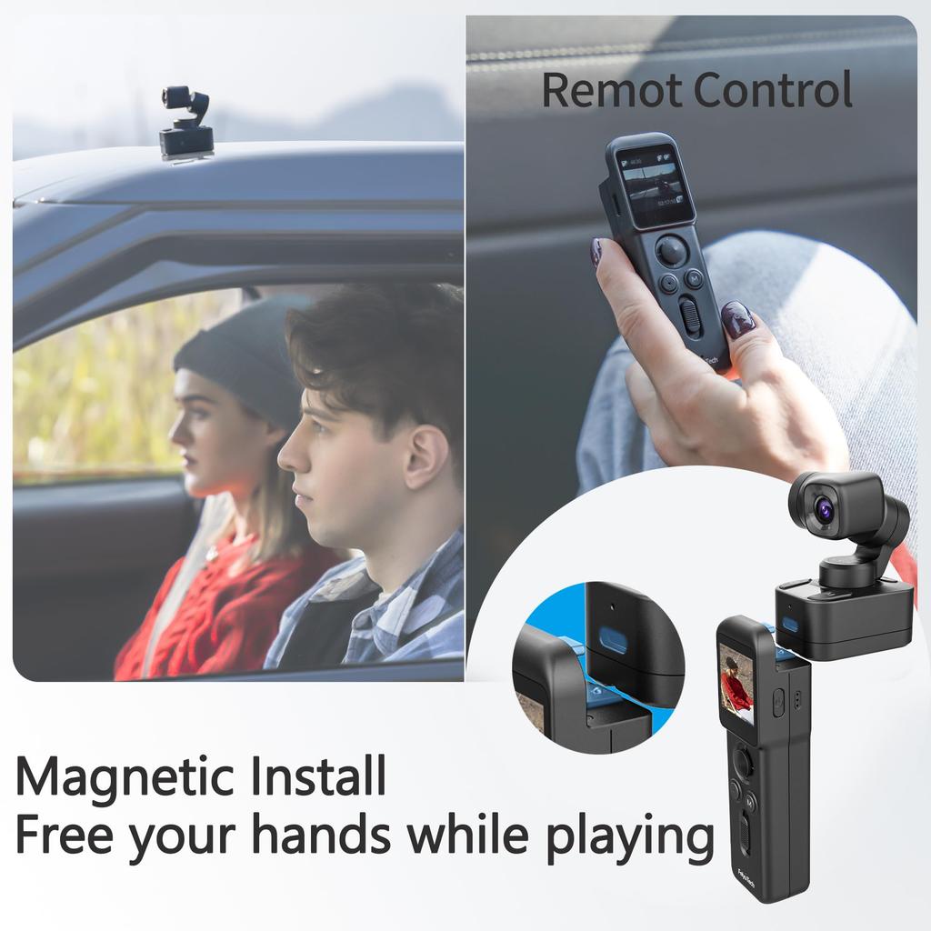 FeiyuTech Pocket 3 Combo Video Gimbal VLOG Camera with Detachable Stabilized Action 4K 60 AI for Handlebar [Official] Camera, Camera, Tripod, 3-Axis