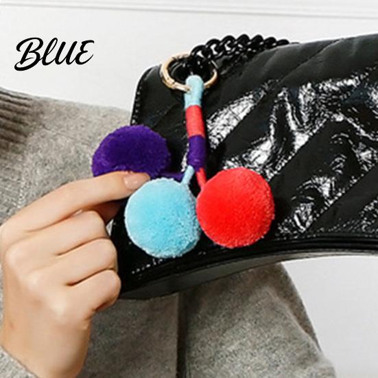 Travel Bag Accessory Pendant Small Plush Ball Decor Keychain Soft