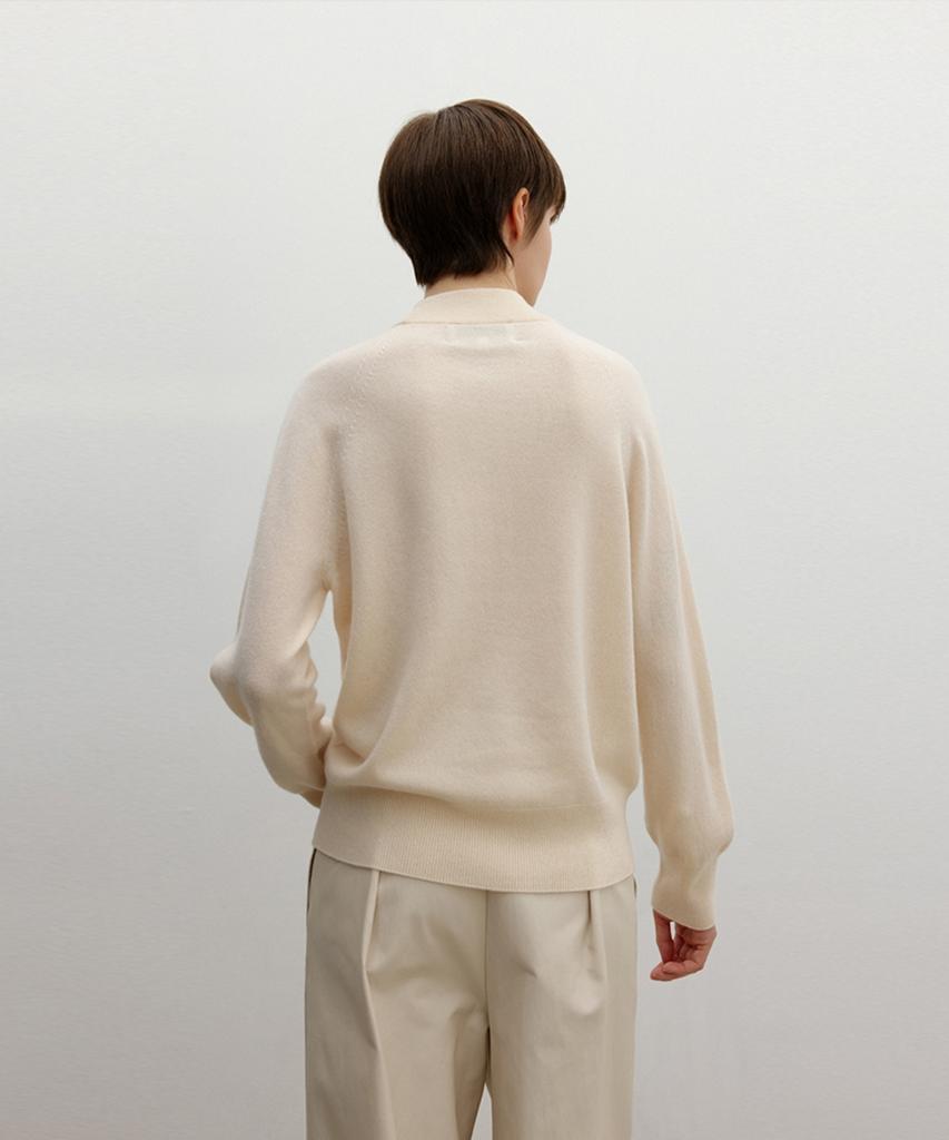 Deolum Cashmere Blend Mockneck Sweater_Ivory