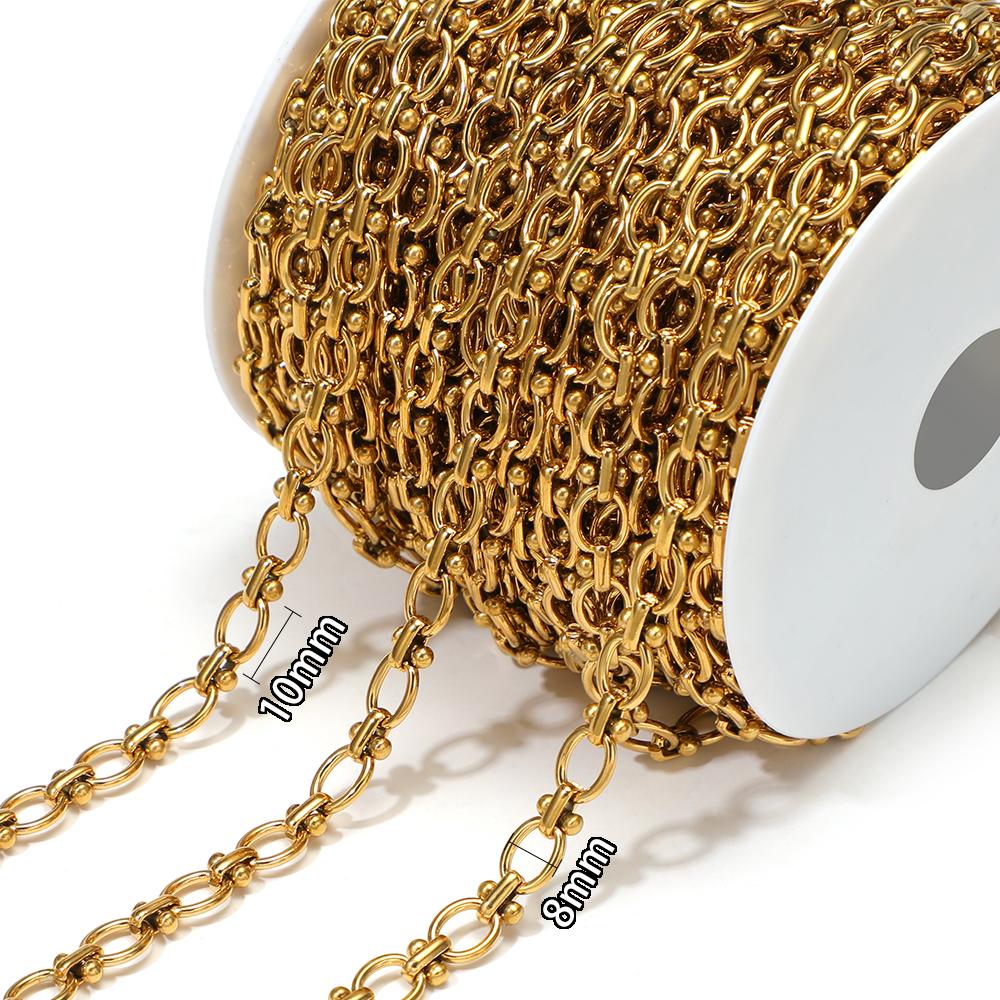 1 Meter Stainless Steel Oval Handmade Punk Chains DIY Hip Hop Men Necklaces Findings Bracelets Supplies Jewelry Earrings Making