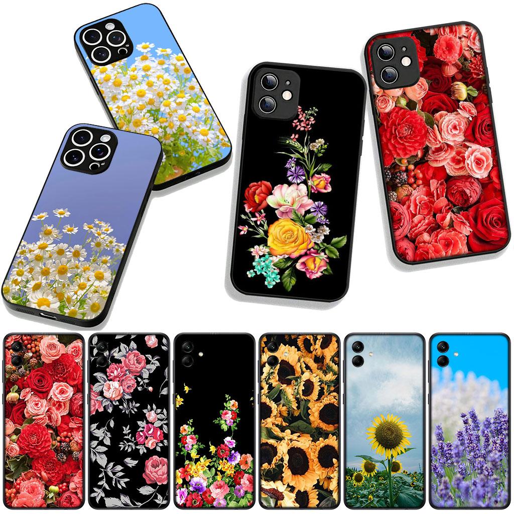 Daisy Sunflower Rose Flower Lavender for Samsung Galaxy A25 A37 A57 A12 A14 A31 A41 A50 A51 A70 A71 A72 A04 Note 20 9 8 10 Case