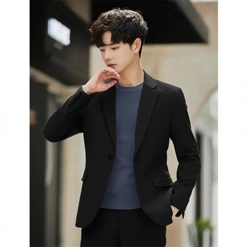 Men's Korean Slim Fit Casual Suit Jacket - Stylish Spring/Autumn Business Coat