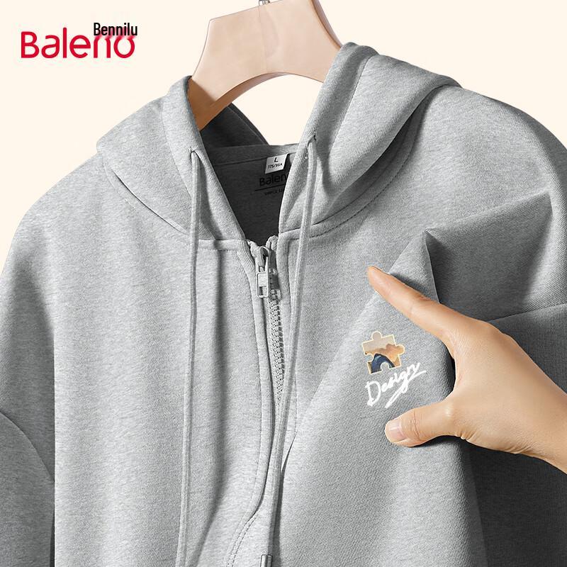 Baleno Men's Casual Hooded Cardigan Sweatshirt Jacket