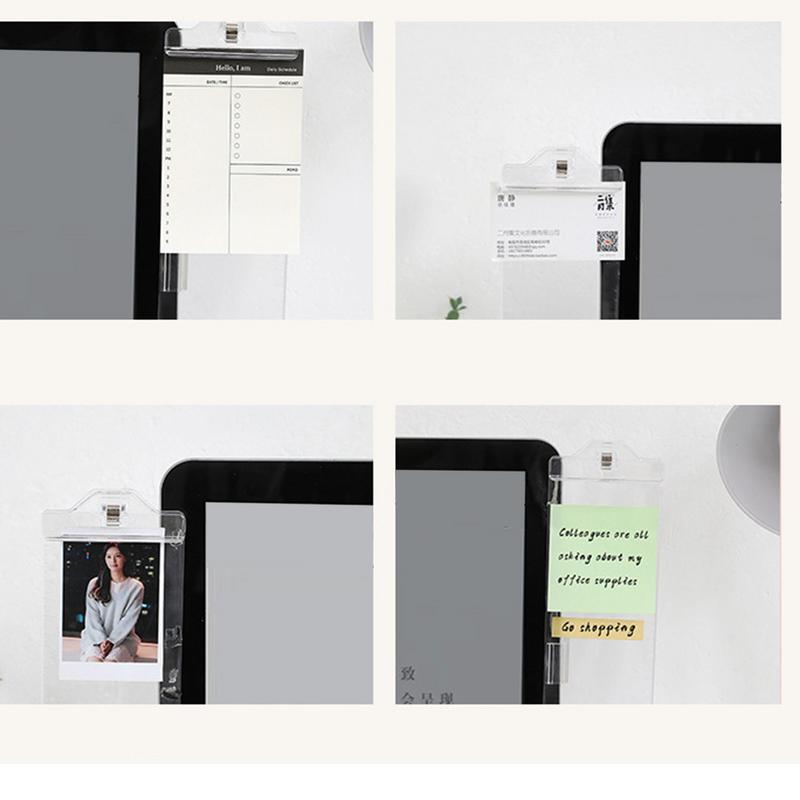 Computer Monitor Memo Board Side Monitor Sticky Note 2PCS Computer Side Panel Stable Transparent Computer Monitor Message Board