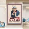 Vintage Army Propaganda Poster and Prints American Washington Art Canvas Painting Wall Art Pictures Cuardos for LivingRoom Decor