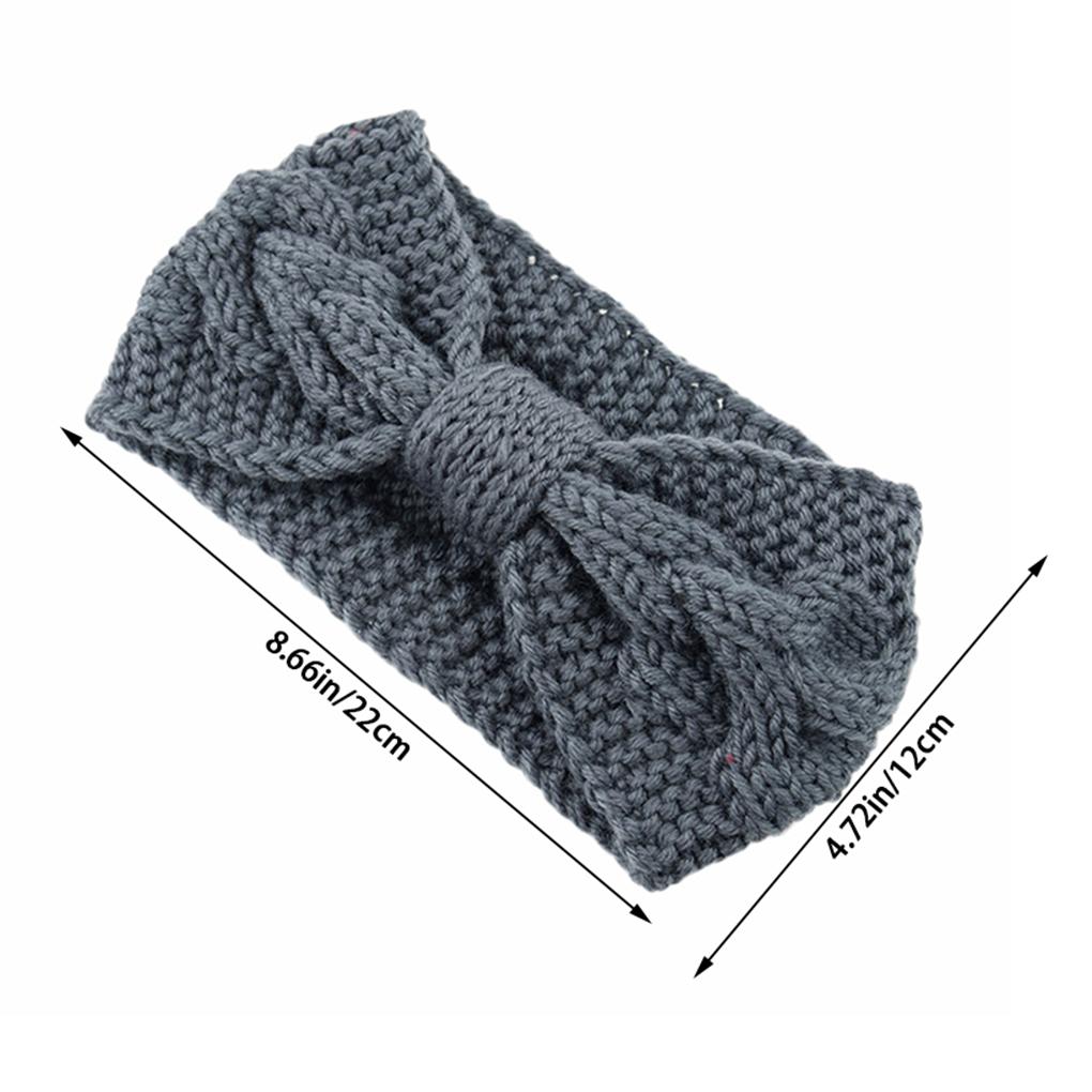 6 Stück Modisches Winter Warmes Gestricktes Stirnband Turban für Damen Frauen Häkel-Schleife Breites Dehnbares Haarband Kopfband Haare