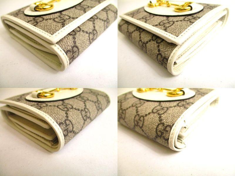 Authentic GUCCI Horsebit GG White Leather Bifold Wallet Compact Wallet #a154  Open Box