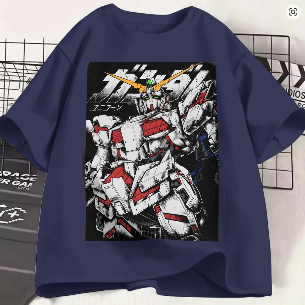 Gundam T Shirt Unisex Pure Cotton Creative Tshirt Round Neck Unicorn Tee Shirt Short Sleeve Clothing Gift Idea