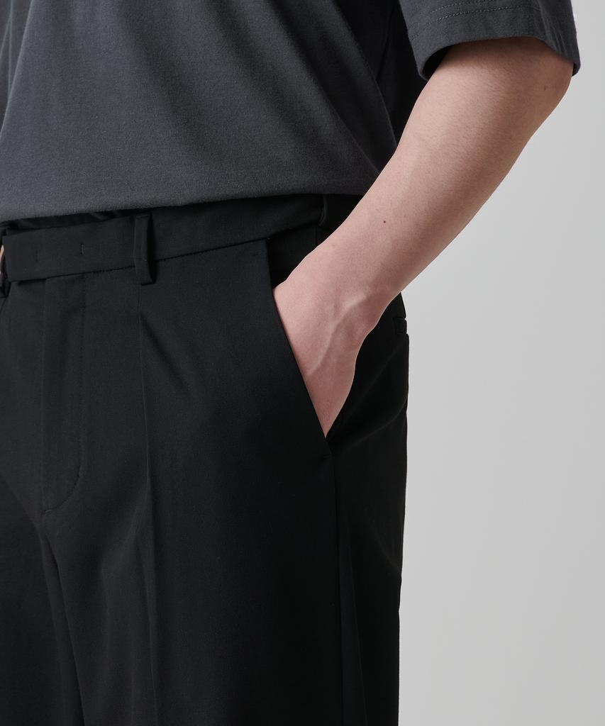Musinsa Standard Reverse One-Pleat Wide Hidden Banding Slacks [Black]