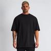 Pánské oversized hip hopové bavlněné tričko s krátkým rukávem, ležérní volný střih pro sport, fitness, běh, trénink, evropský a americký styl, nadměrná velikost