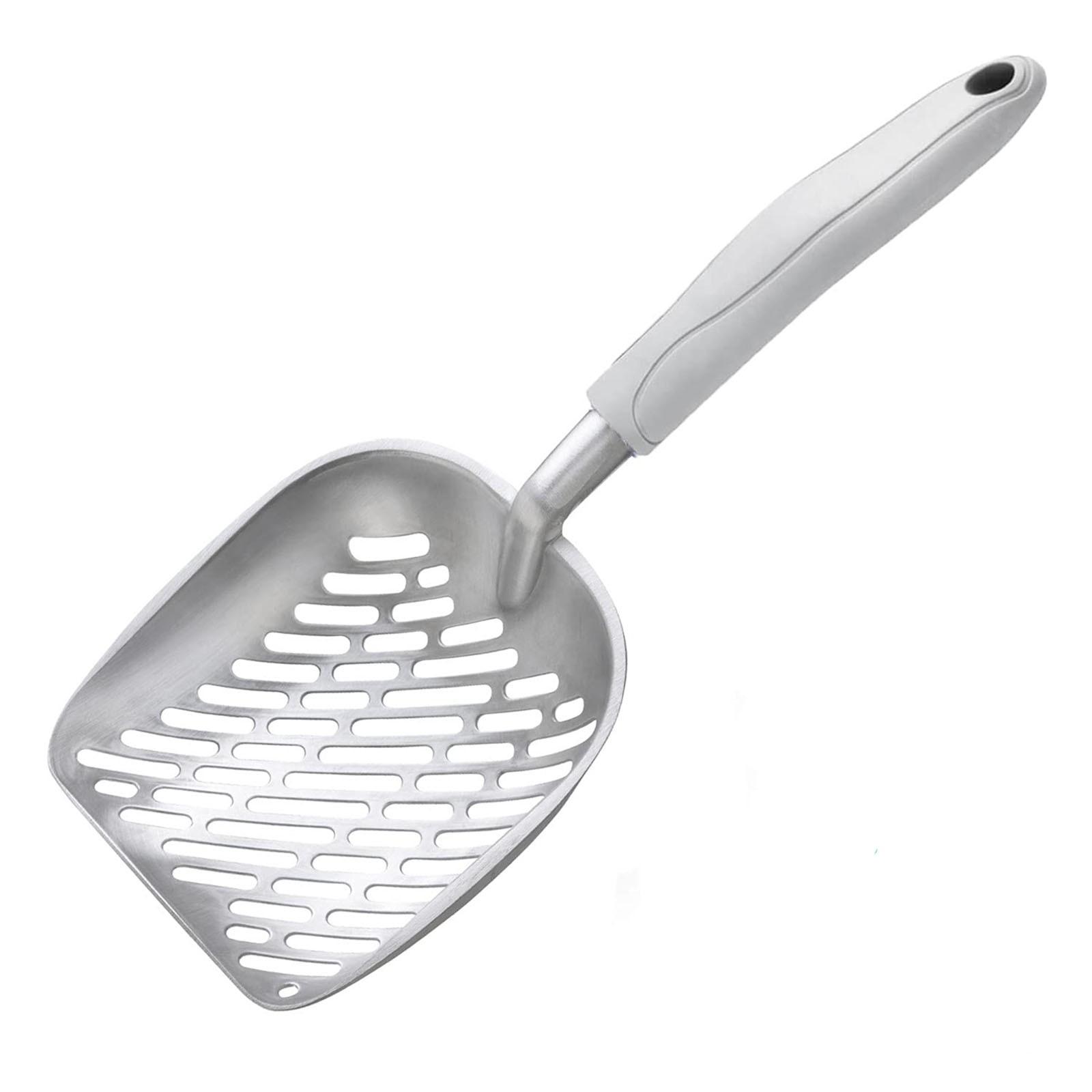 

Совок для кошачьего туалета из алюминиевого сплава, металлический совок для уборки кошачьих отходов, совок для кошачьего туалета с длинной ручкой, большой One Size