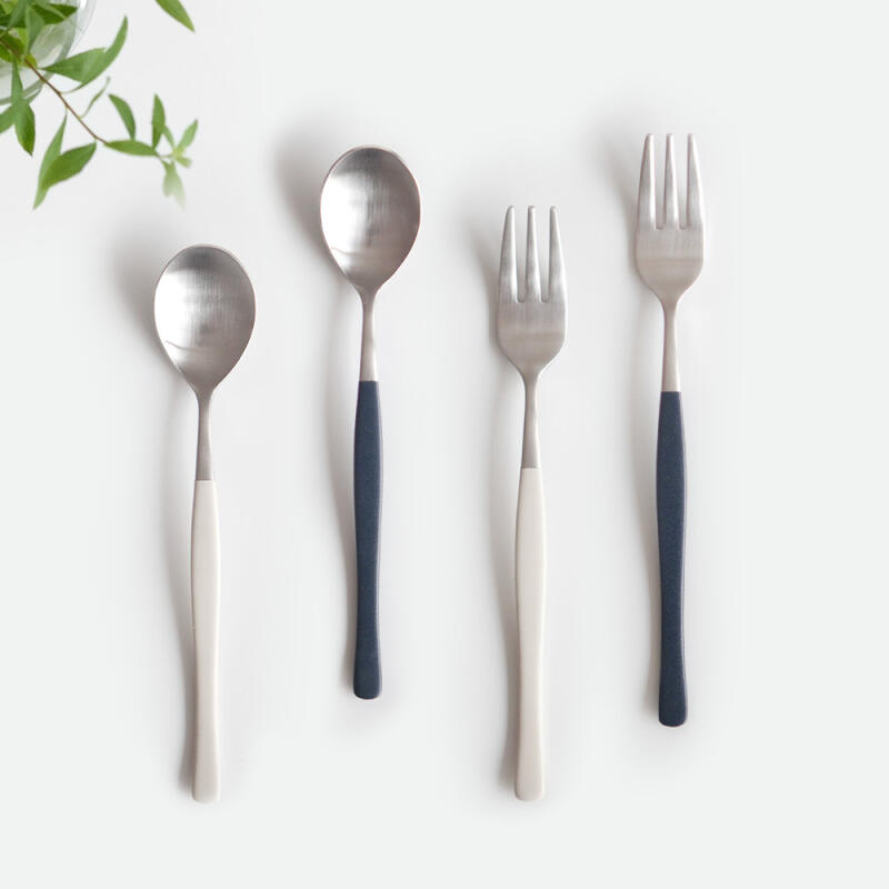 Nicott Satin Color Teaspoon Tea Fork for 2 cream