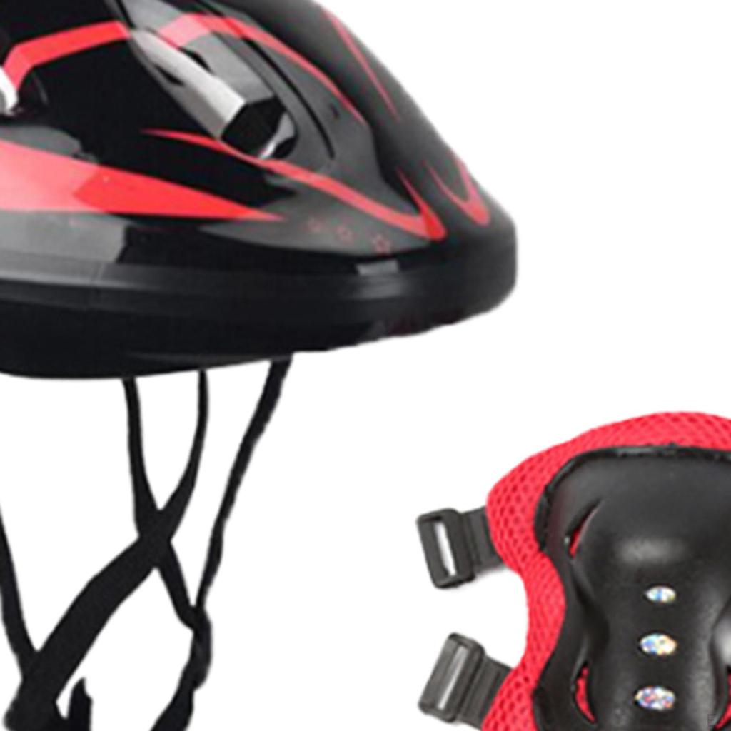 7 Pcs/set Kids Bike Helmet for Teenagers Skateboard Cycling