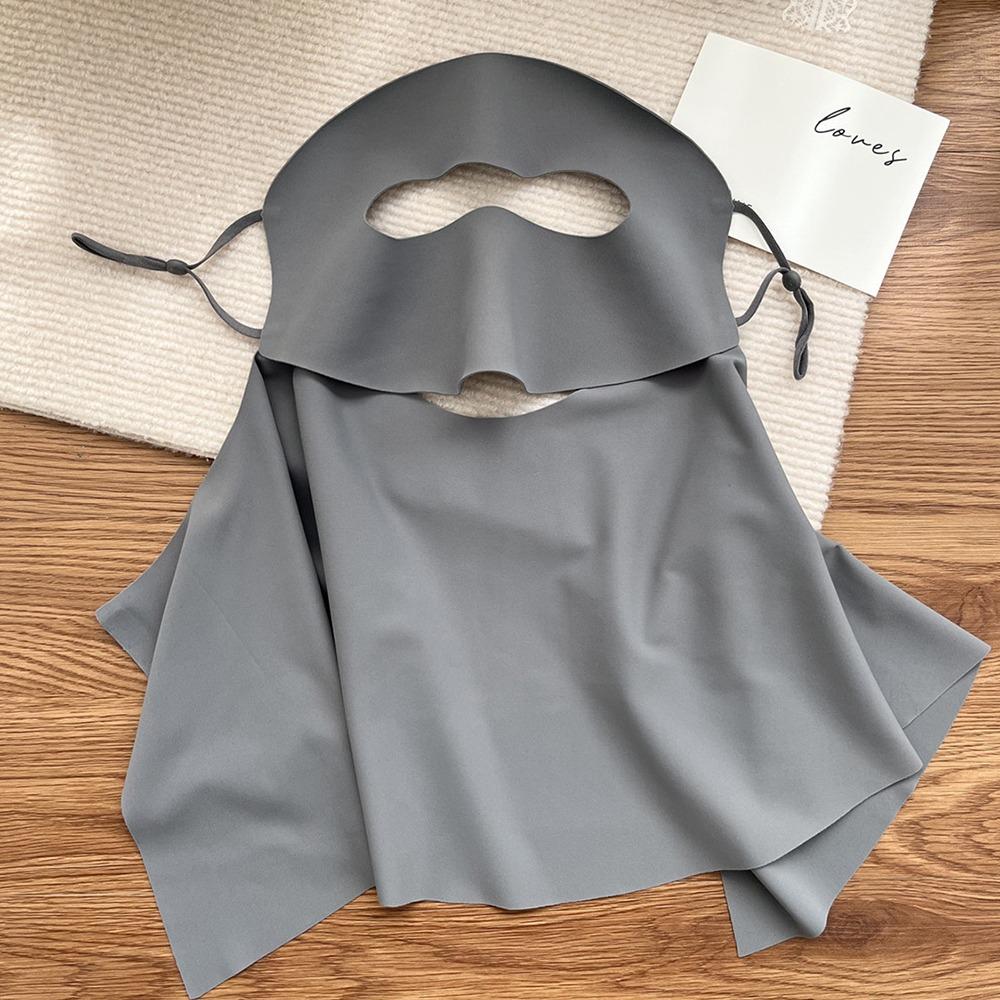 UPF 50+ Full-Face Sunscreen Veil Summer Neck Wrap Cover Thin Ice Silk Face Cover  Climbing