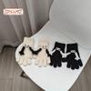 1 Pair Linking Couple Gloves, Magnetic Suction, Knitted Full Fingers, Funny Big Eyes, Winter Warm Gloves