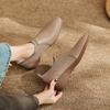 Fashion Women Pumps Low Heels Genuine Leather 2025 Spring Summer New Round Toe Mature Working Shoes Woman Basic Office Lady Women Shoes